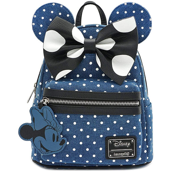 Minnie Mouse Denim Polka Dot Mini Backpack