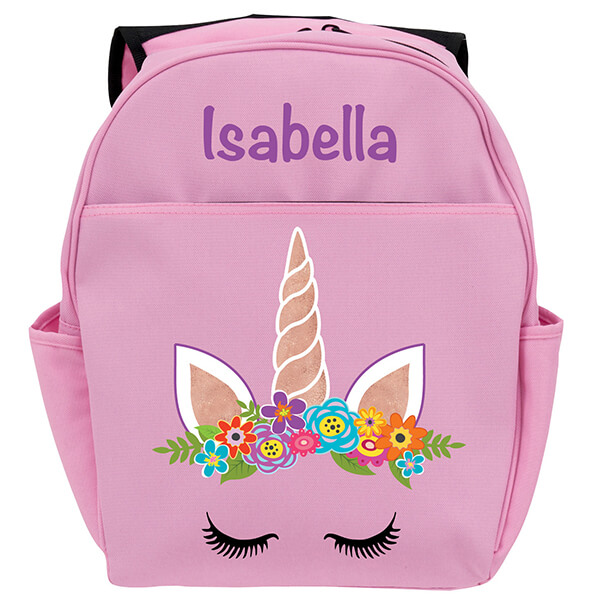 Personalized Pink Happy Unicorn Backpack