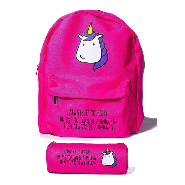 Cute Hot Pink Unicorn Kids Backpack