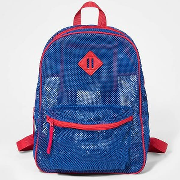 Blue Mesh Grade Schooler Mesh Clear Backpacks