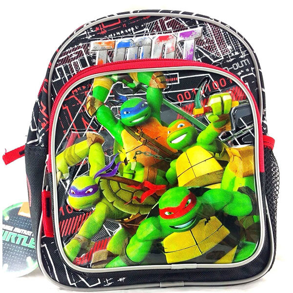 Canvas Black and Red Ninja Turtle School Backpack