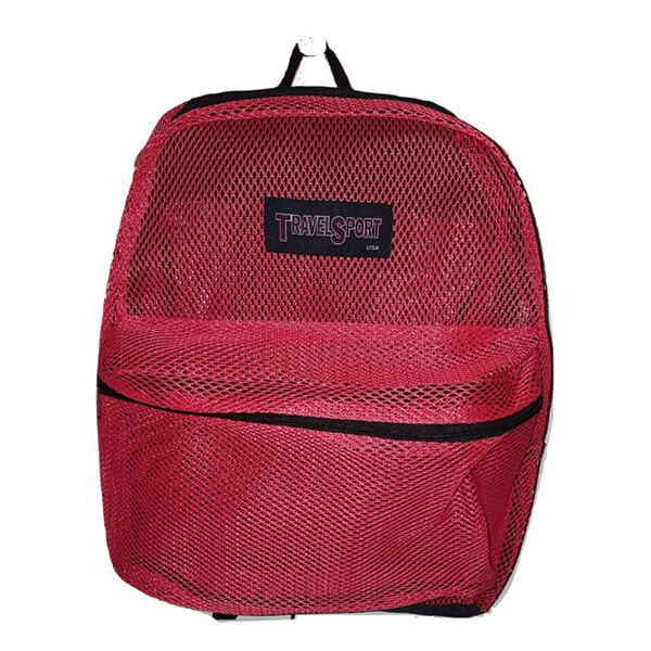 Ruby Red Mesh See Through Backpack for Schoolers