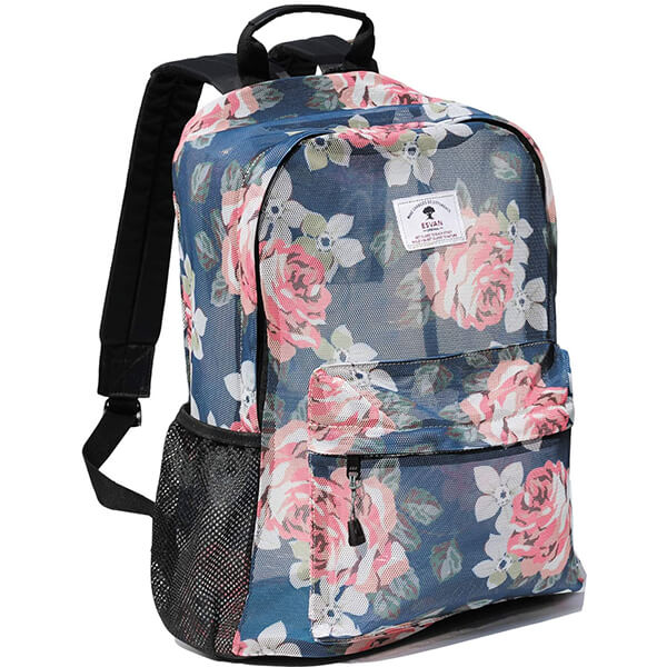 Floral Mesh Backpack for Girls