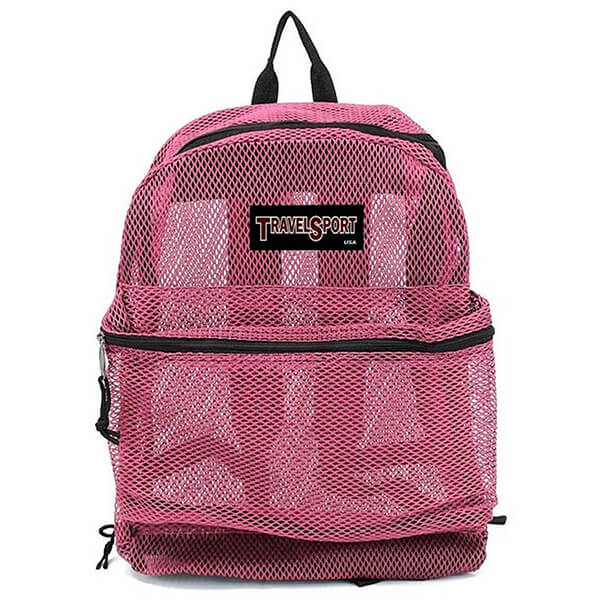 Hot Pink Mesh See Through Backpack