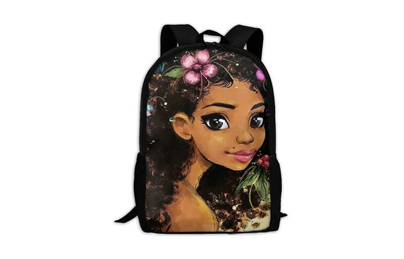 african american little girl backpacks