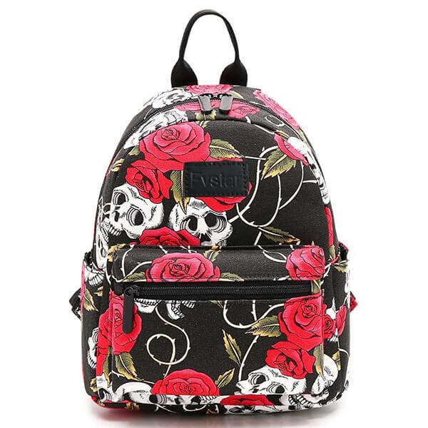 Cute Printed Backpack with Roses for Teens