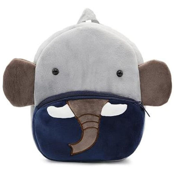 Friendly Elephant Face Plush Backpack
