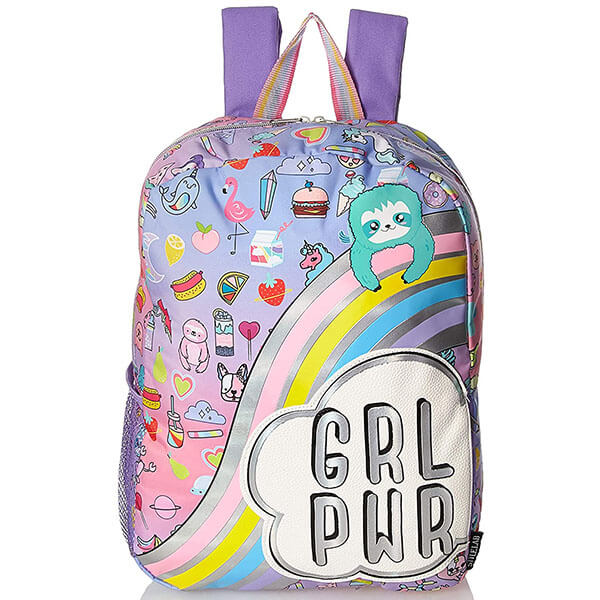 Girl Power Rainbow Sloth Backpack for Teens