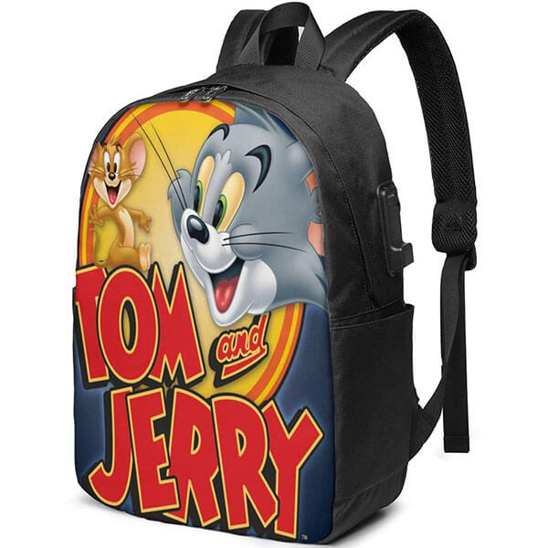 Tom and Jerry Backpack with USB Charging Port