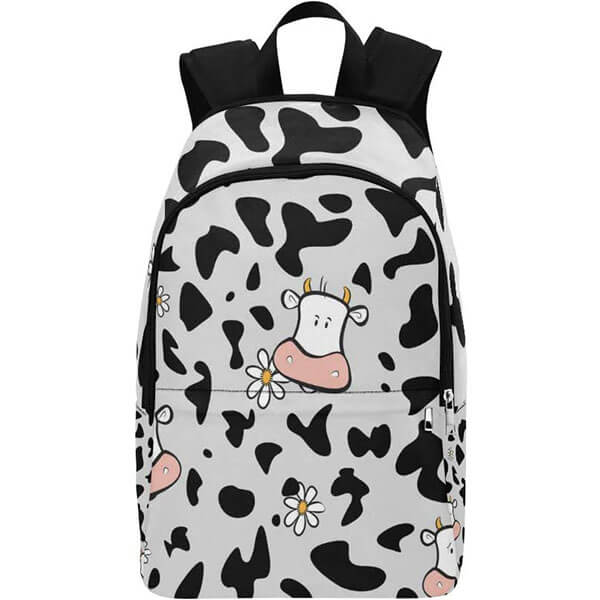 Cow Floral Nylon Waterproof Backpack