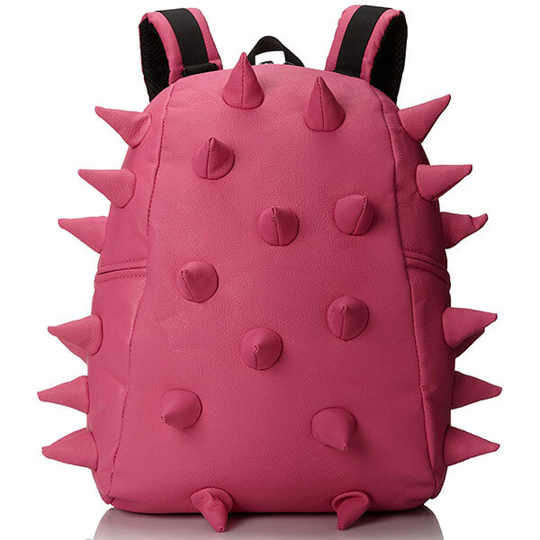 Artificial Leather Pink Spike Backpack