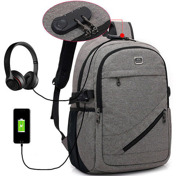Large Capacity Men's USB Charging Backpack