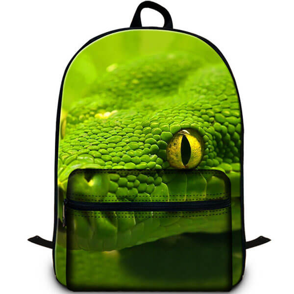 Lime Green 3D Snake Eyed Laptop Backpack