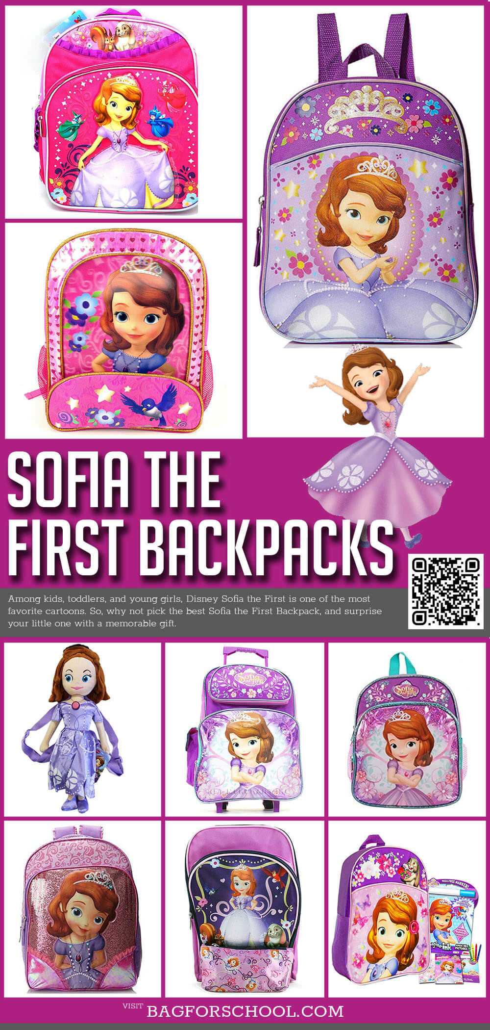 Sofia The First Backpacks