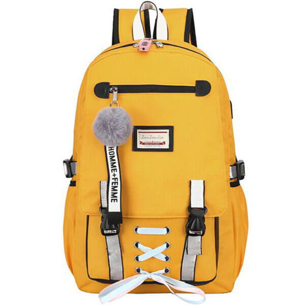 Anti-Theft Backpack with Stylish Keychain