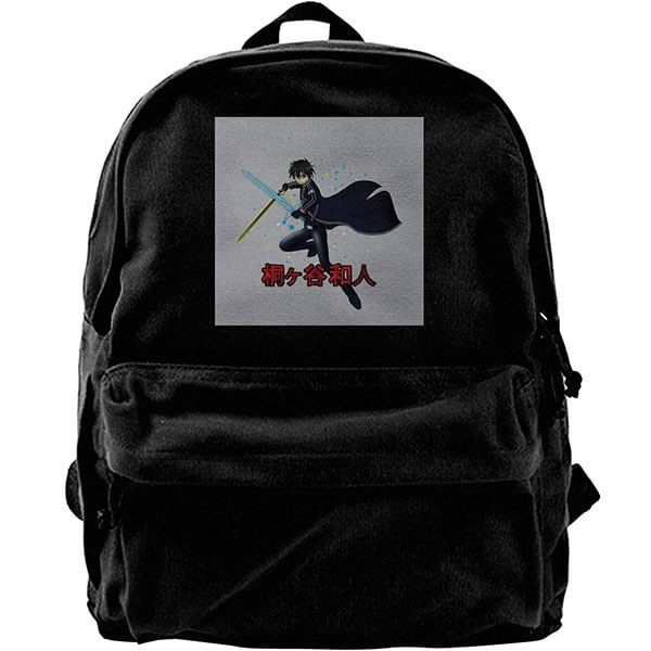 Canvas Sword Art Online Black Laptop Backpack