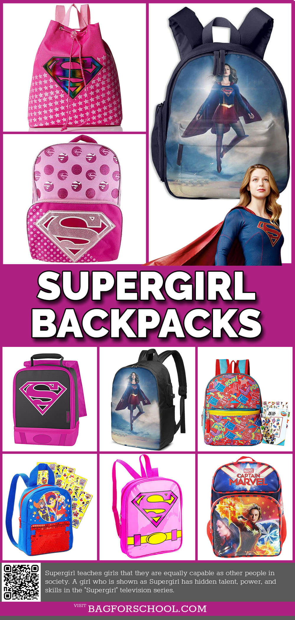 girl superhero backpack